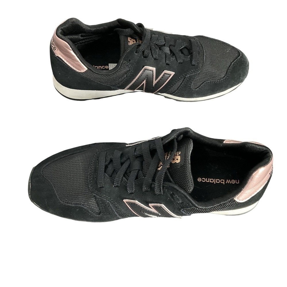 New Balance 373 Black Rose Gold Suede Mesh Sneakers Athletic Shoes Women US 7